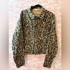 Leopard Print Denim Jacket